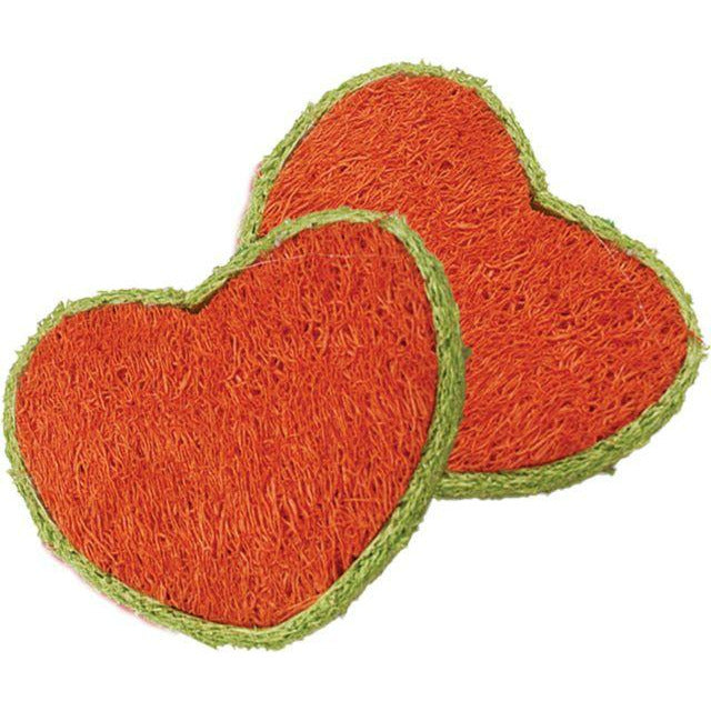 AE Cage Company Small Pet 2 count AE Cage Company Nibbles Hearts Loofah Chew Toys
