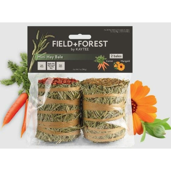 Kaytee Small Pet 2 count Kaytee Field and Forest Mini Hay Bale Carrot and Marigold