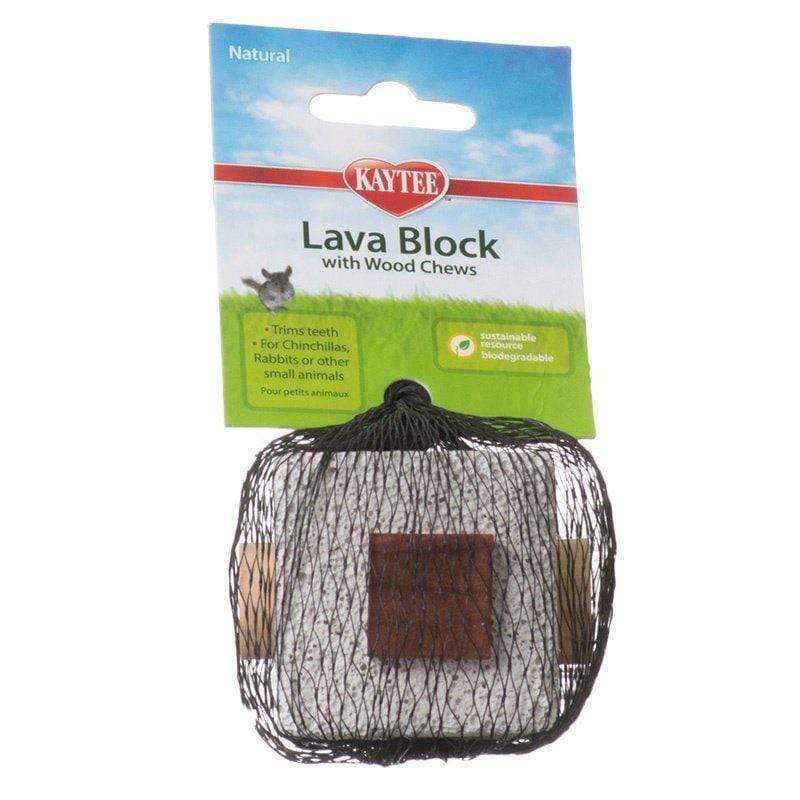Kaytee Small Pet 2.5" Cube Kaytee Natural Lava Block with Wood Chews