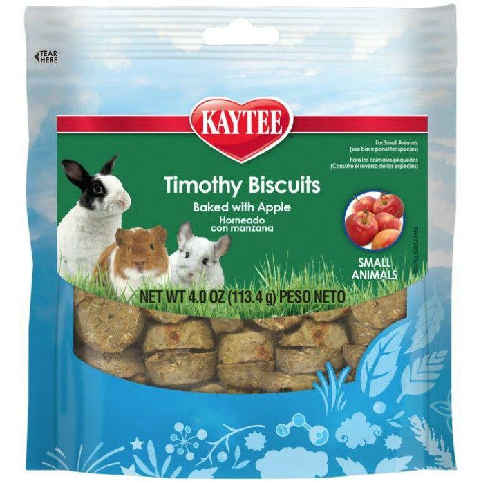 Kaytee Small Pet 4 oz Kaytee Timothy Biscuit Treat Baked with Apple For Dental Health Support