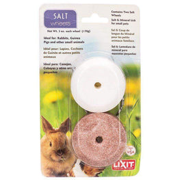 Lixit Small Pet 2 Pack - (3 oz Salt Wheel & 3 oz Mineral Wheel) Lixit Salt & Mineral Wheels for Small Pets