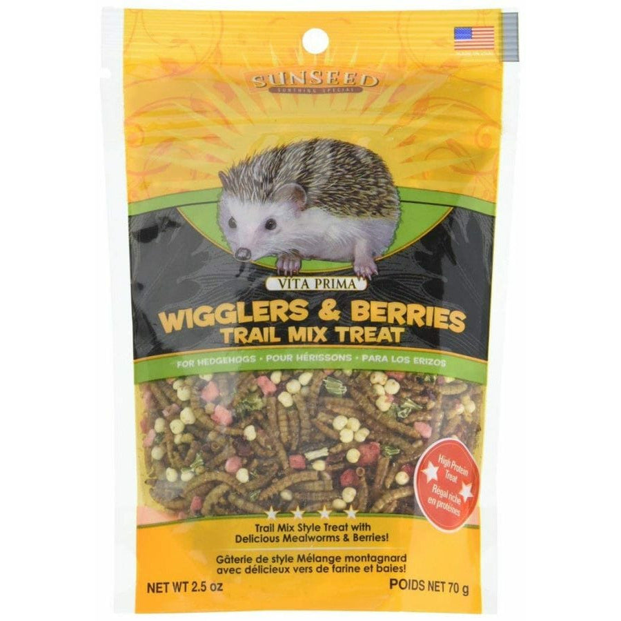 Vitakraft Small Pet 2.5 oz Sunseed Vita Prima Wigglers & Berries Trail Mix Hedgehog Treat
