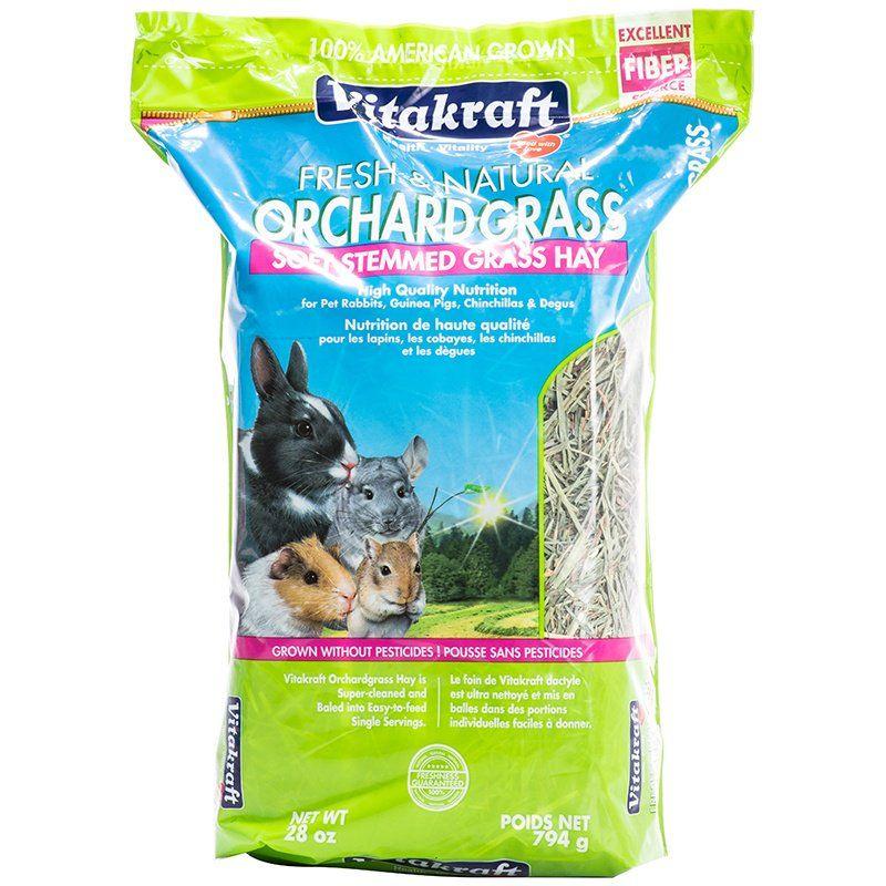 Vitakraft Small Pet 28 oz Vitakraft Fresh & Natural Orchard Grass - Soft Stemmed Grass Hay