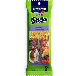 Vitakraft Small Pet 2 Pack Vitakraft Triple Baked Crunch Sticks Treat for Guinea Pigs - Berry & Yogurt Flavor